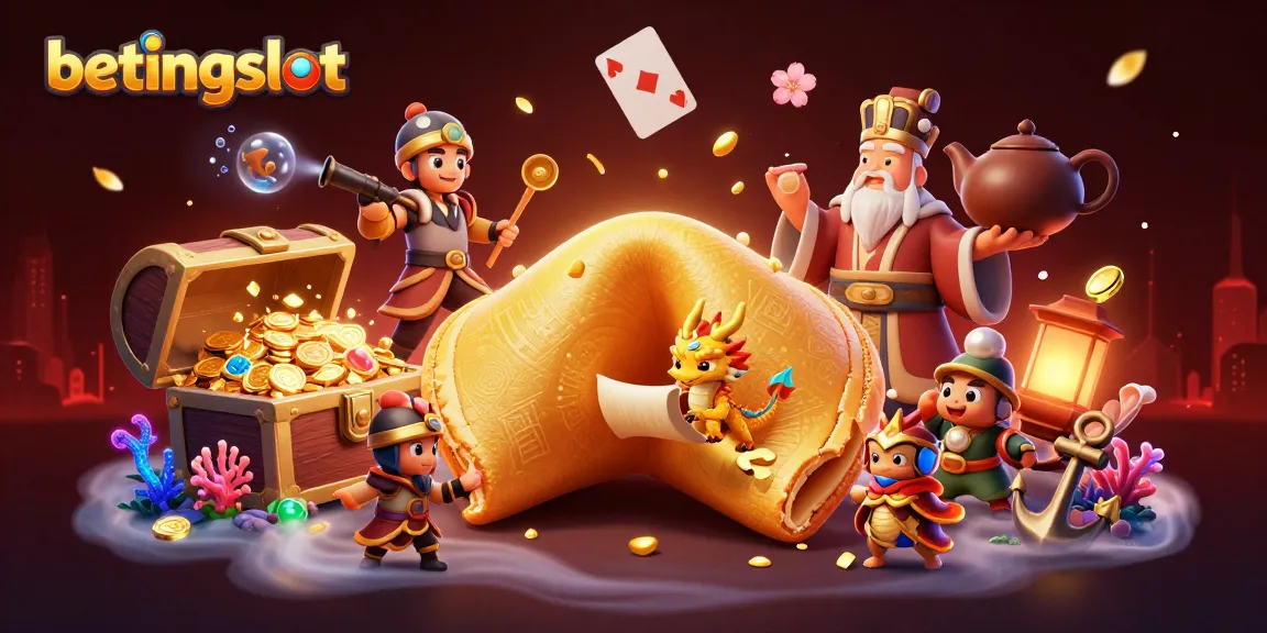 Menggali jackpot di betingslot dengan karakter kartun di latar kasino magis.