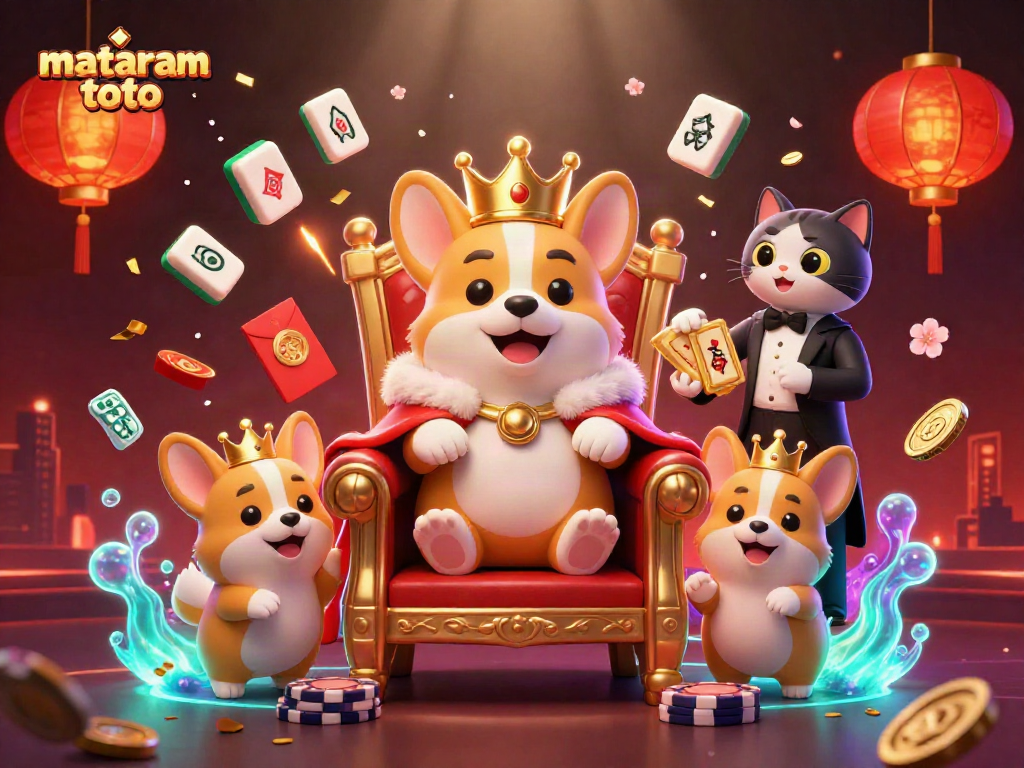 Mataram Toto champions celebrate with a vibrant casino scene showcasing excitement and luck.