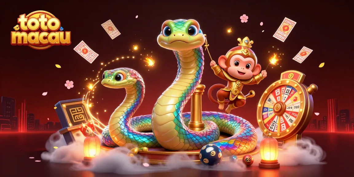 Menang di toto macau dengan kartu bingo dan jackpot mengelilingi karakter dalam skenario kasino yang meriah.