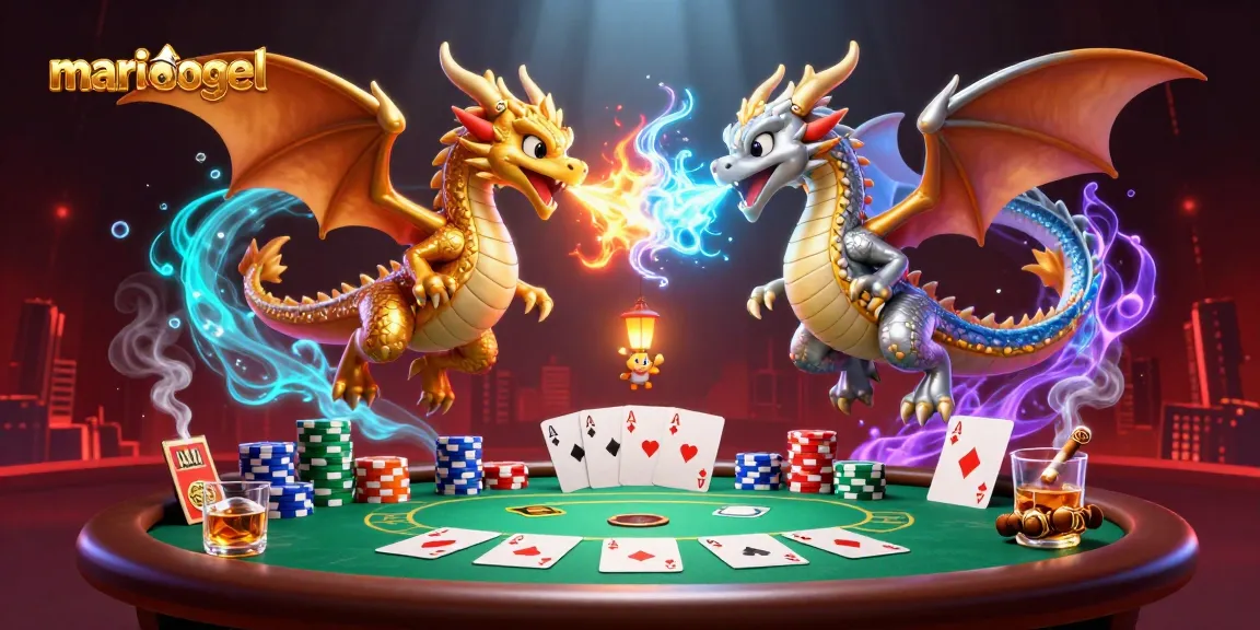 Engage in mariatogel gaming with dynamic dragons, poker elements, and vibrant 3D visuals.