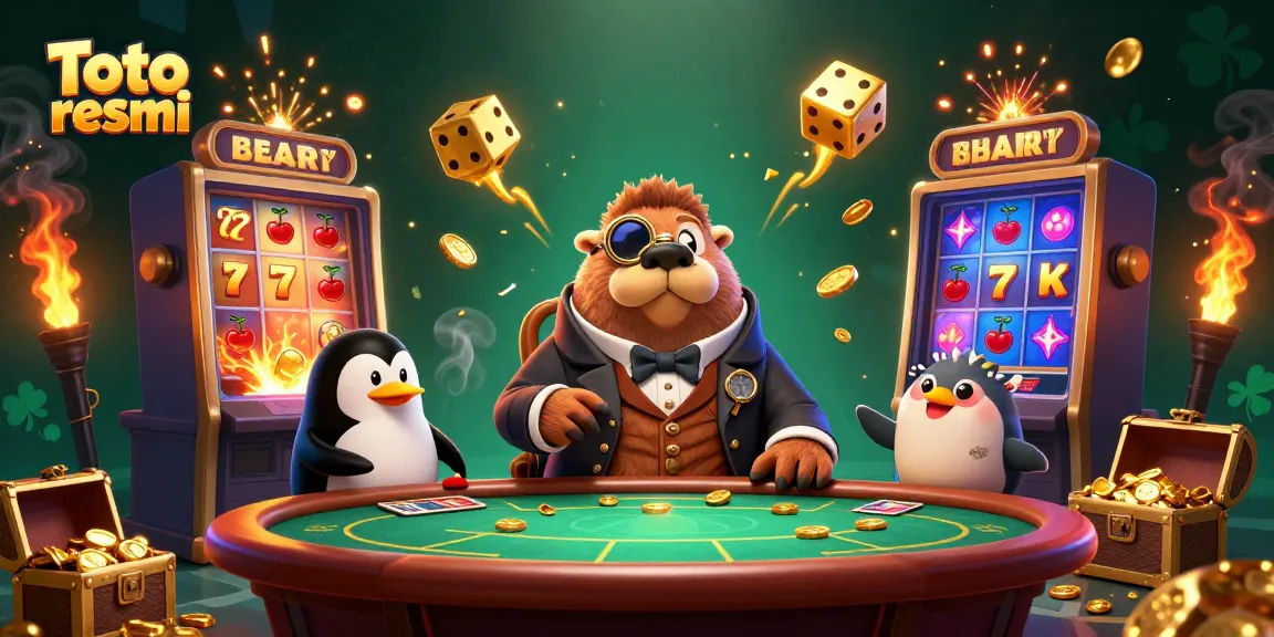 Experience exciting gameplay at Toto resmi with animated casino characters and jackpot elements.
