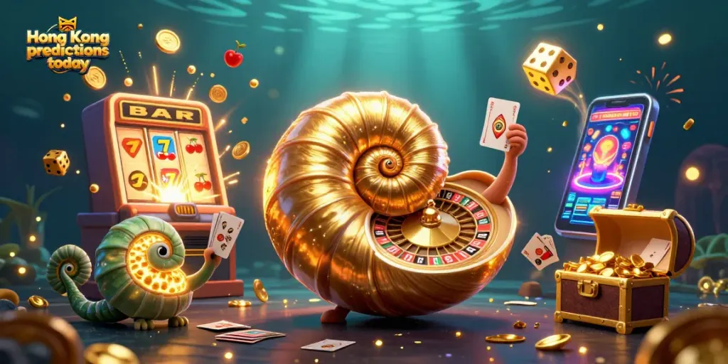 Menggambarkan prediksi Hong Kong hari ini dengan nautilus raksasa dan elemen mesin slot 3D yang mencolok.