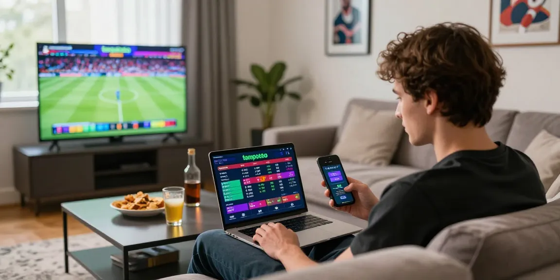 Exciting gaming atmosphere with tempototo online betting on laptop and smartphone
