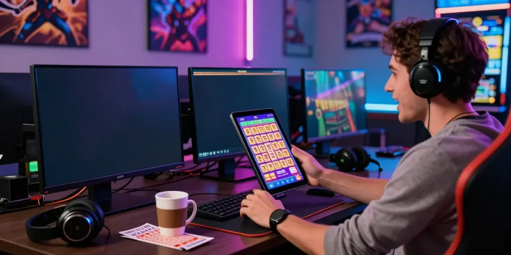 Pengguna ratutogel bermain game togel dan slot secara online dengan penuh semangat di ruang permainan modern.