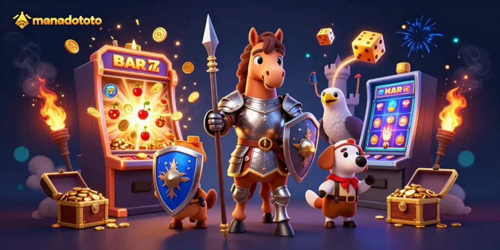 Experience thrilling jackpots and gameplay with manadototo in an electrifying casino scene filled with excitement.