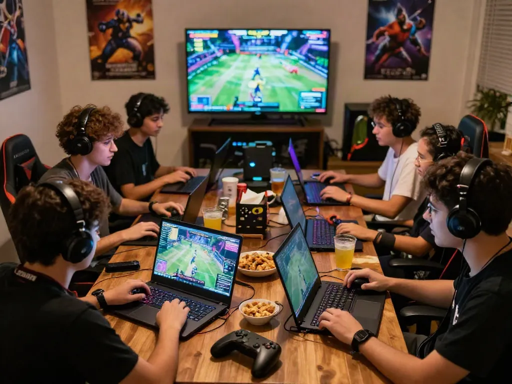 Friends playing Seributoto online games together during a lively game night.