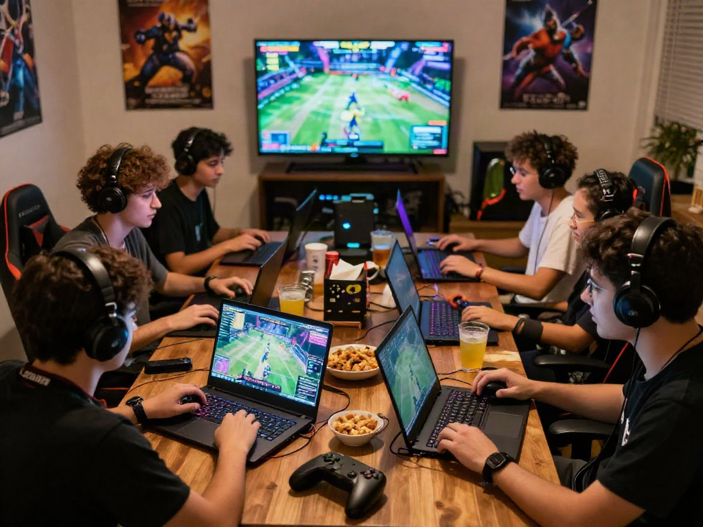 Friends playing Seributoto online games together during a lively game night.