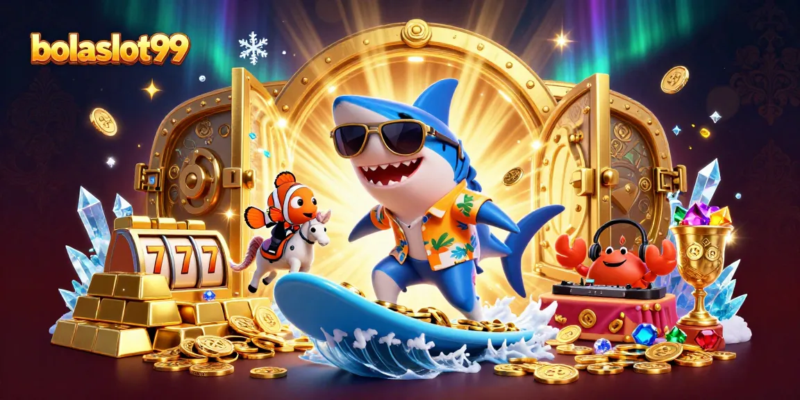 Engage in exhilarating slots adventures with bolaslot99 amidst gold coins and vibrant sea creatures.