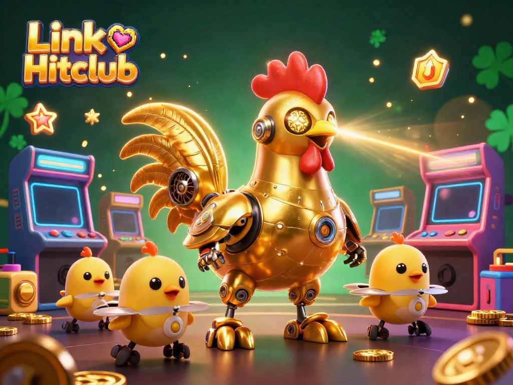 Experience excitement with Link Hitclub's vibrant gaming scene featuring dynamic characters and casino elements.