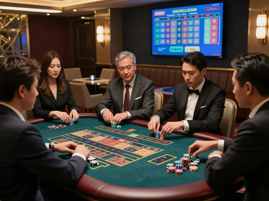 Seribu Toto dalam suasana elegan di lounge perjudian dengan pemain bersemangat.