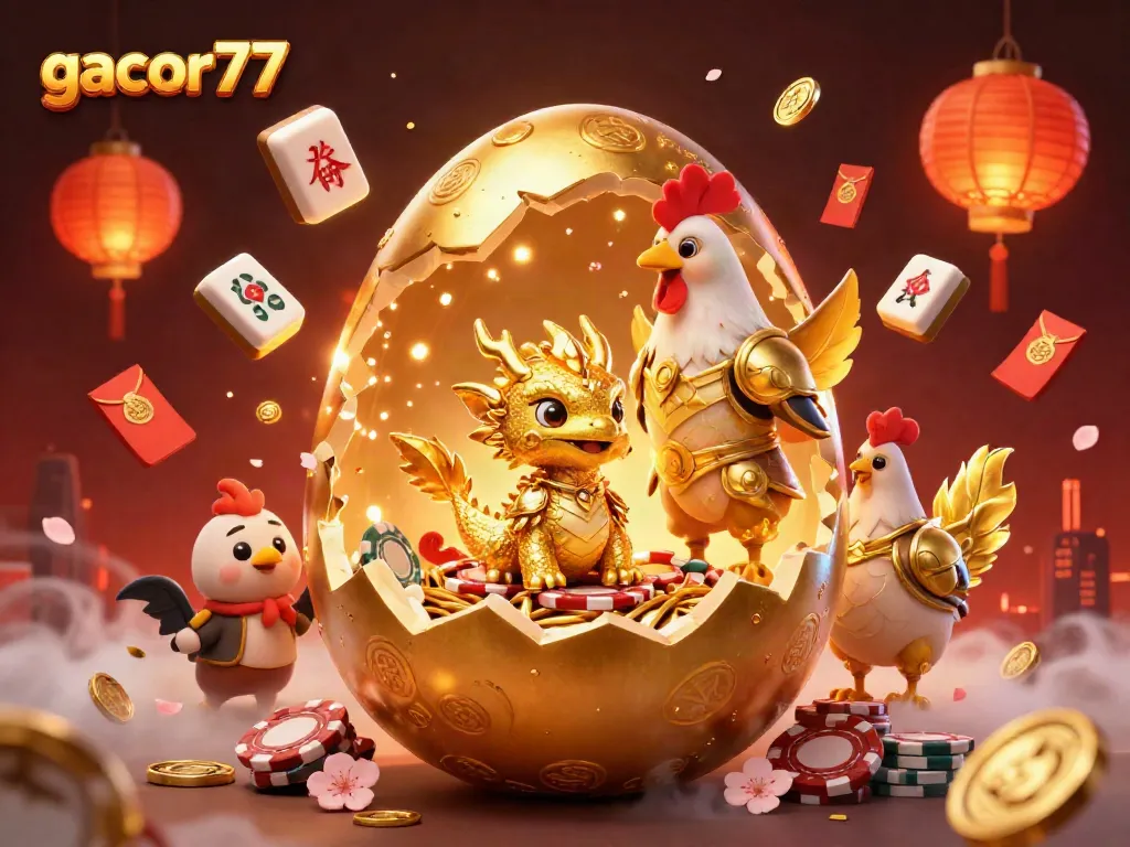 Menggandakan kegembiraan judi dengan gacor77, naga emas bersinar di atas pundi chip poker.