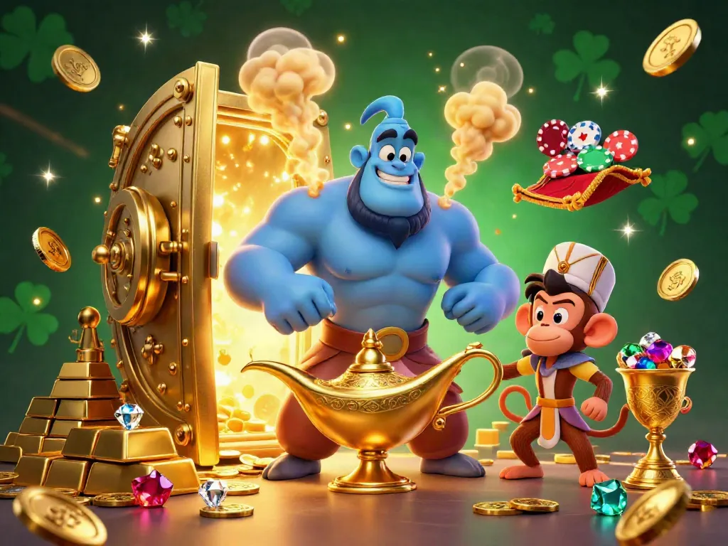 Gambarkan aksi bermain togel online dengan harga toto dalam ilustrasi 3D yang menampilkan karakter dan elemen beruntung.