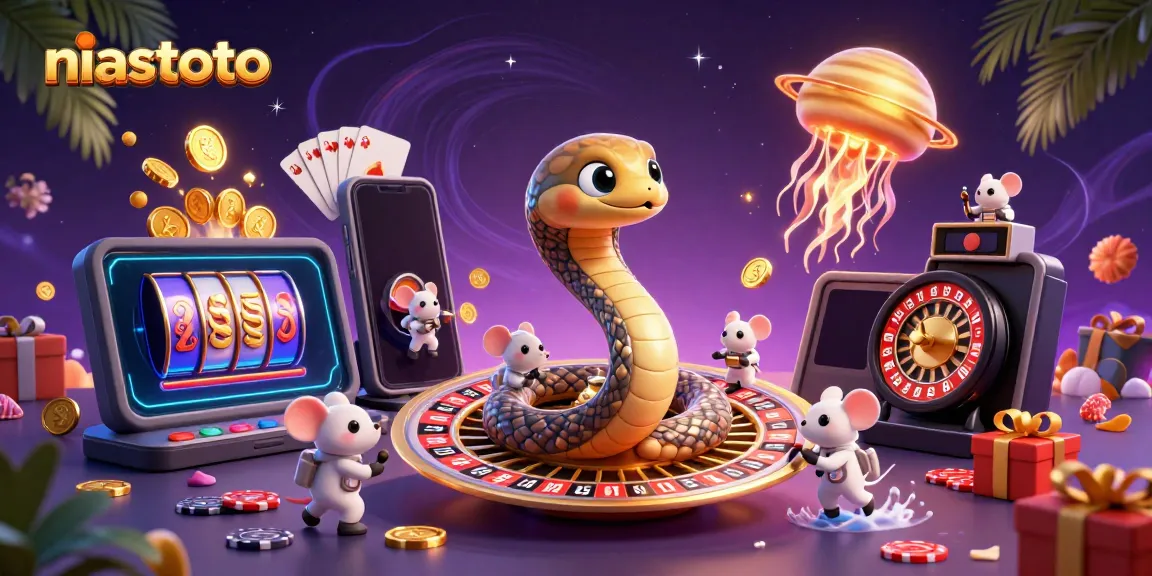 Interact with slots on niastoto while vibrant cosmic elements surround you.