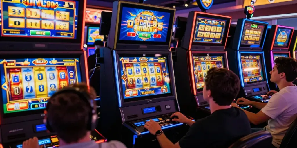 Permainan slot online NAGAHOKI303 dengan pemain yang terlibat dan grafik cerah.