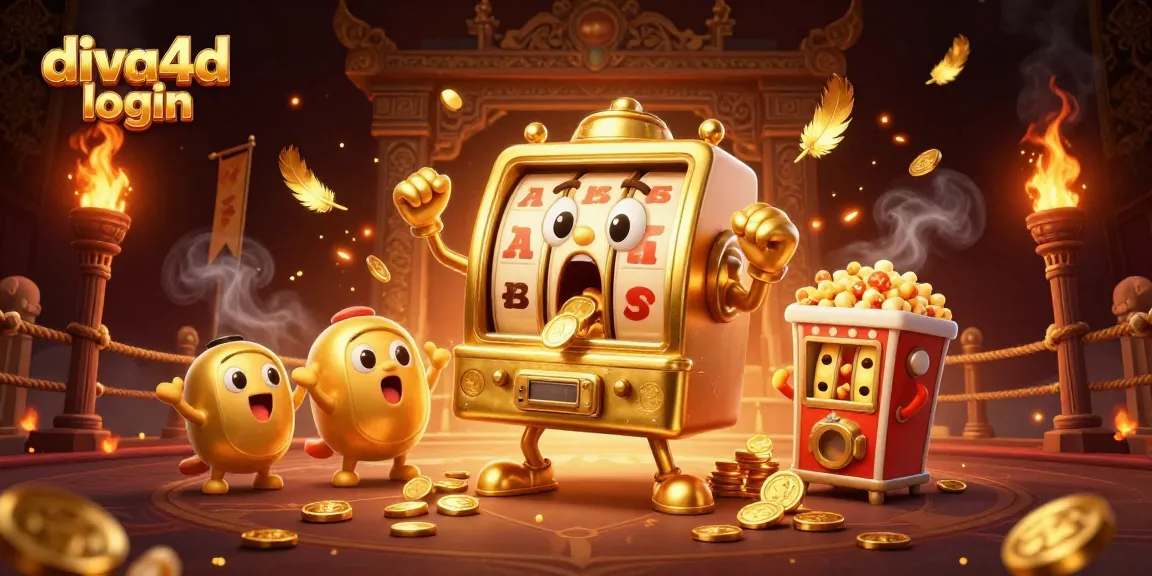 Mengakses diva4d login sambil menikmati suasana jackpot pada mesin slot yang mengagumkan dengan koin berhamburan.